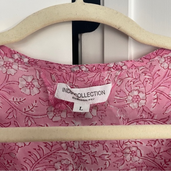 Emerson Fry India Collection BARDOT TOP CROCUS ORGANIC Pink Floral - Picture 3 of 5